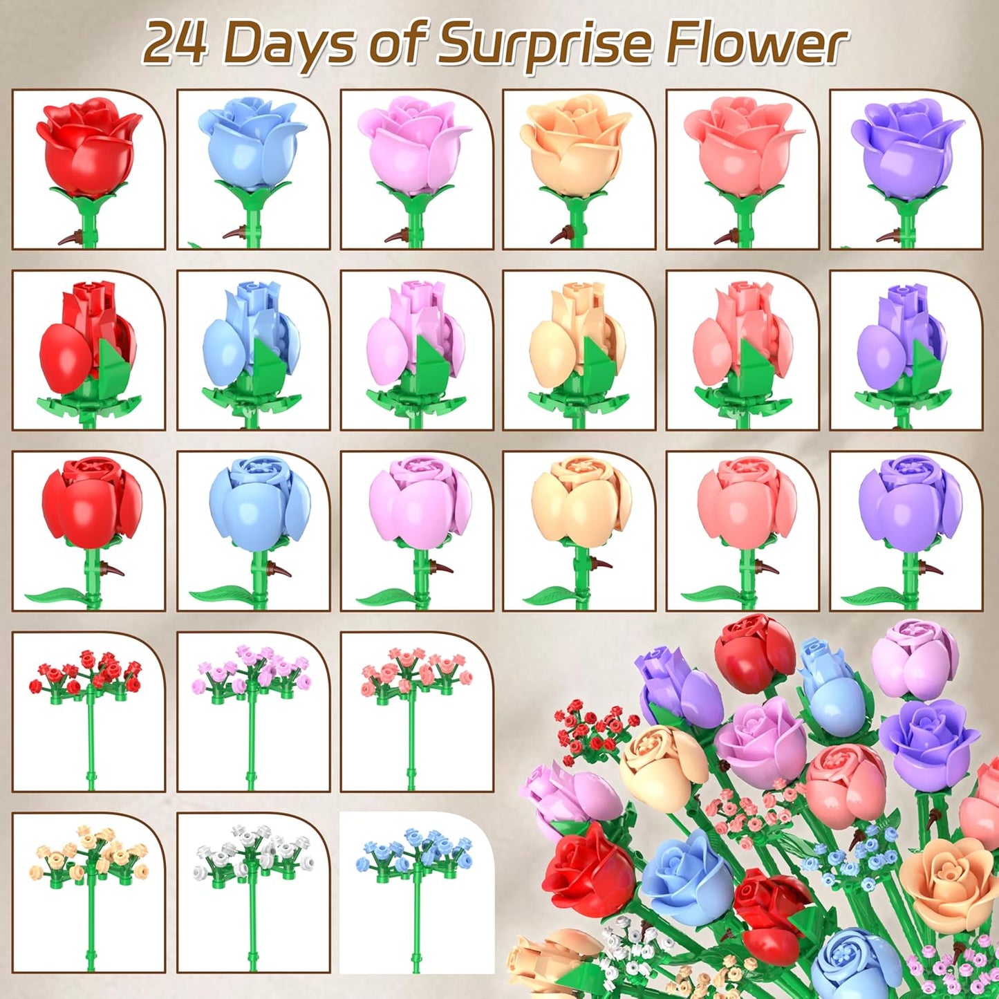BrixGarden™ Brick Flower Advent Calendar